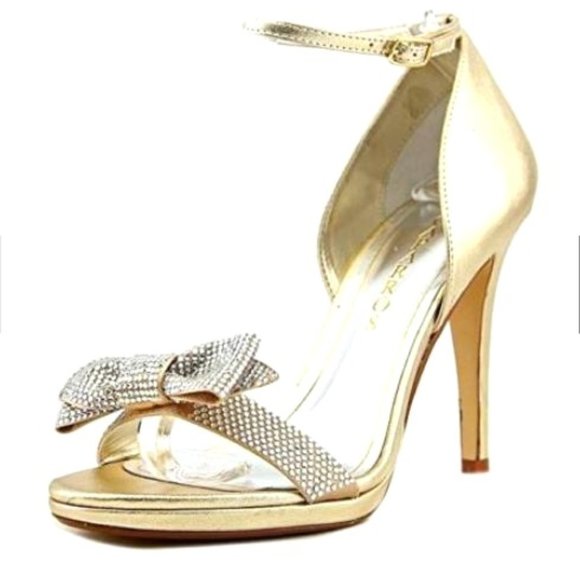 Caparros Womens Zolina Open Toe D'Orsay Pumps Gold Metallic Size 7.5 M Prom NEW - Picture 1 of 4